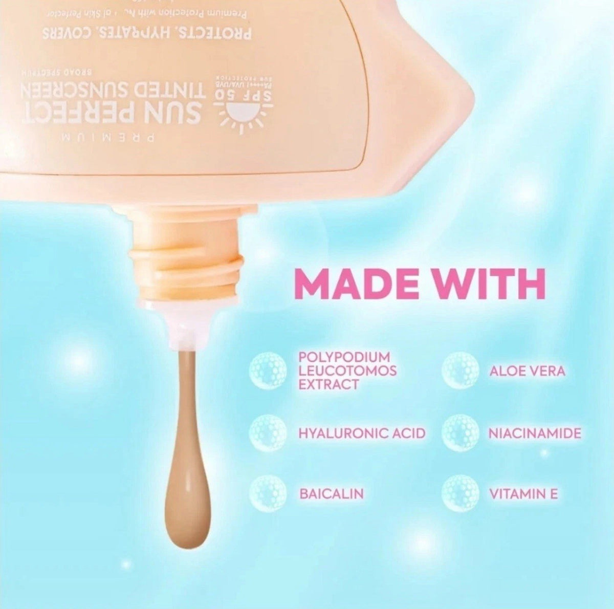 Hikari Skin Essentials SPF 50 Tinted Sunscreen with Skin-Loving Ingredients - 50ml