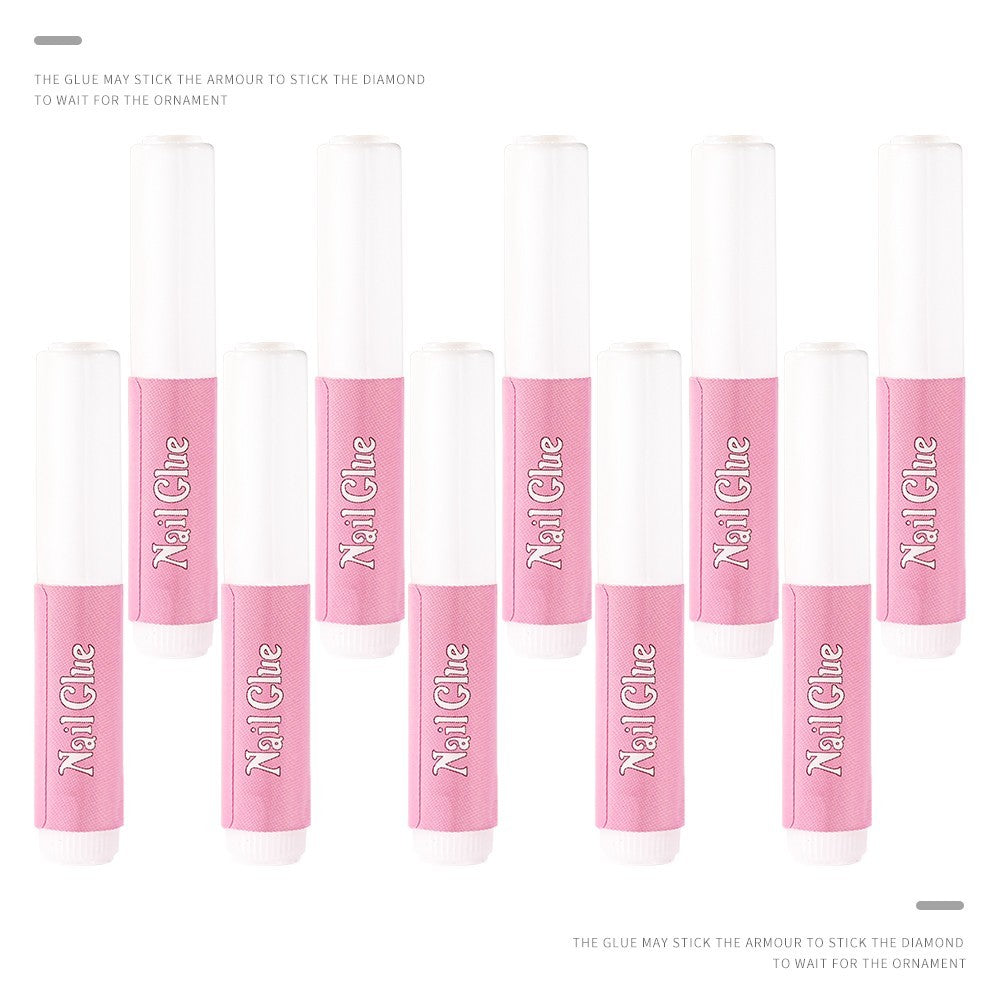 Professional Nail Tip Glue - Strong Adhesive for Tips & Rhinestones, 10 Pack
