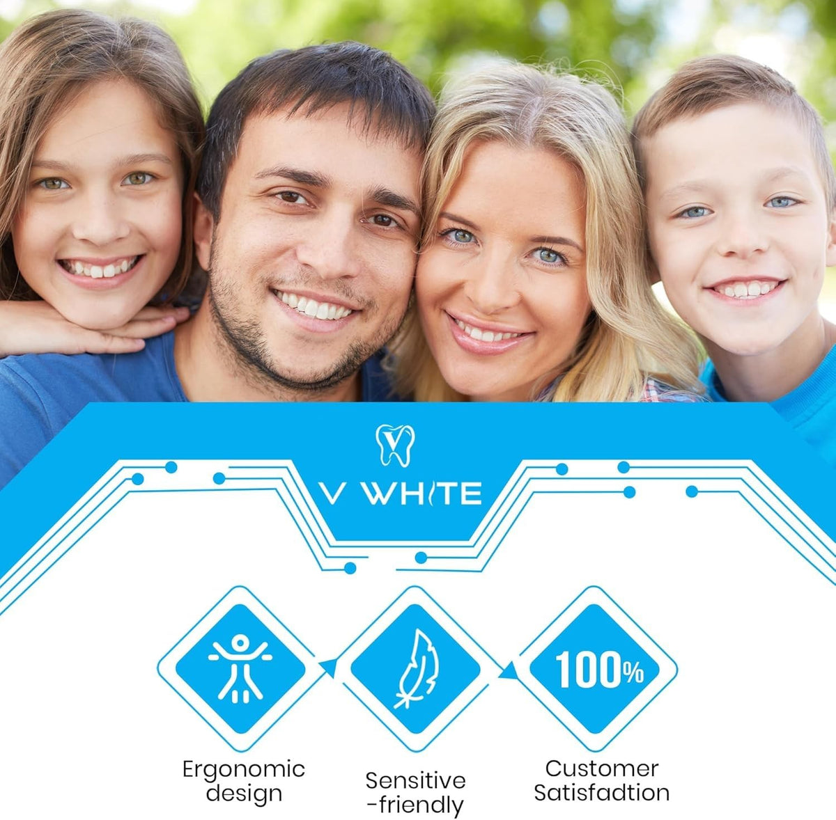 U-Shaped Replacement Head for Ultrasonic Electric Toothbrush - Soft Silicone, Adult