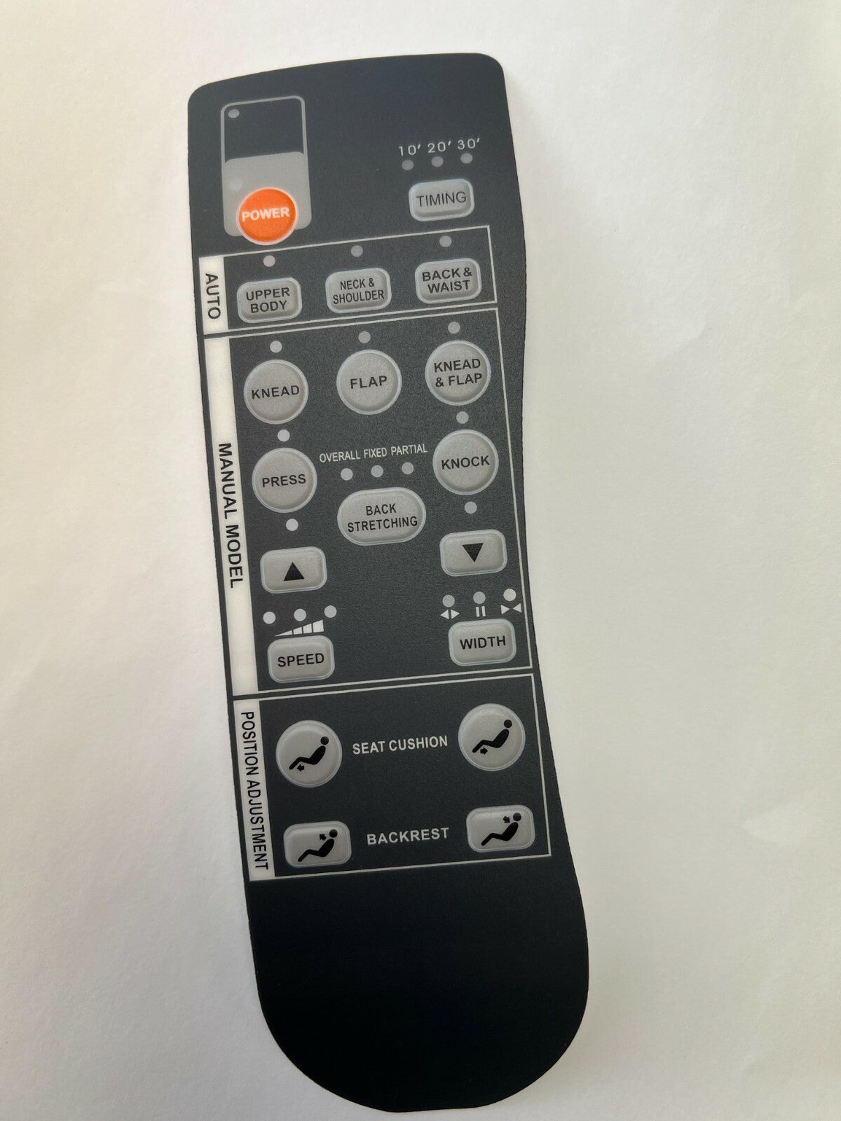 Massage Chair Remote Control Sticker Decal - Face Mark Replacement Part