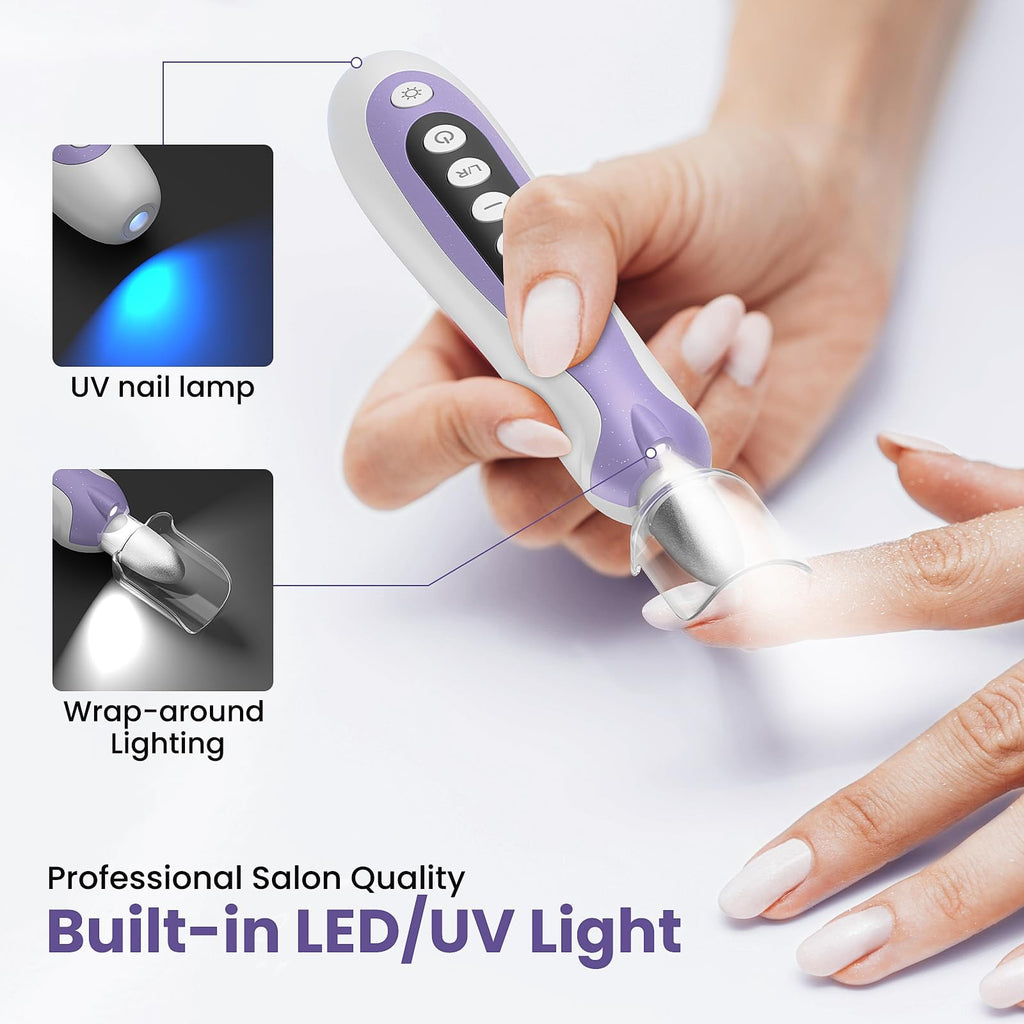 Cordless Electric Nail Drill Kit for Manicure Pedicure Thick Toenails 10-Speed