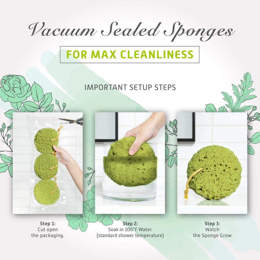 Deep Cleansing Body Loofah Sponge Set – Natural Colors, Dual Textures for Gentle & Deep Exfoliation (Pack of 3)