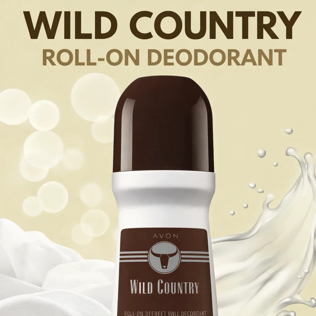 6-Pack Avon Wild Country Roll-On Deodorant 2.6 oz for Men & Women