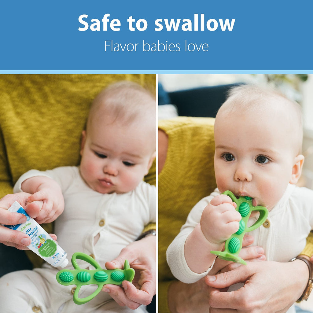 Fluoride-Free Baby Toothpaste with Strawberry Flavor - Safe Toddler Oral Care 1 Pack