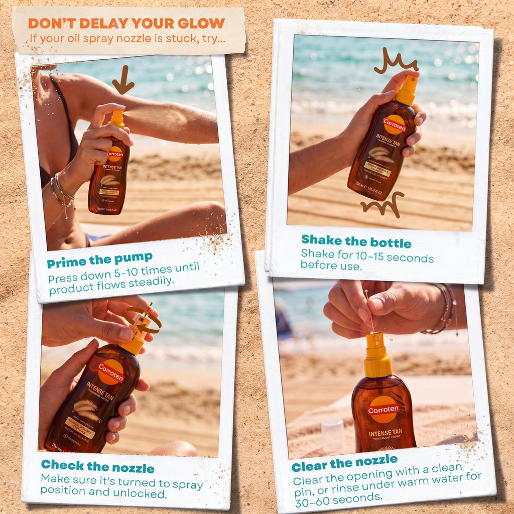 Tanning Oil Spray with Vitamin E & Carrot - Deep, Radiant Sun-Kissed Glow
