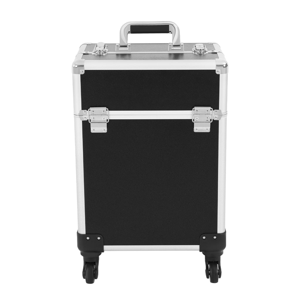 Rolling Makeup Train Case with Storage Organizer and Wheels