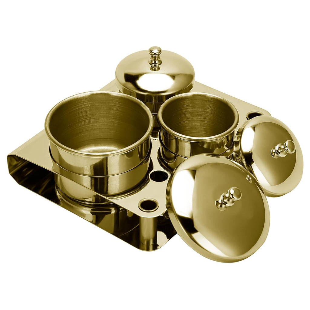 Stainless Steel Acrylic Liquid & Powder Cup Set with Lids - Nail Art Organizer