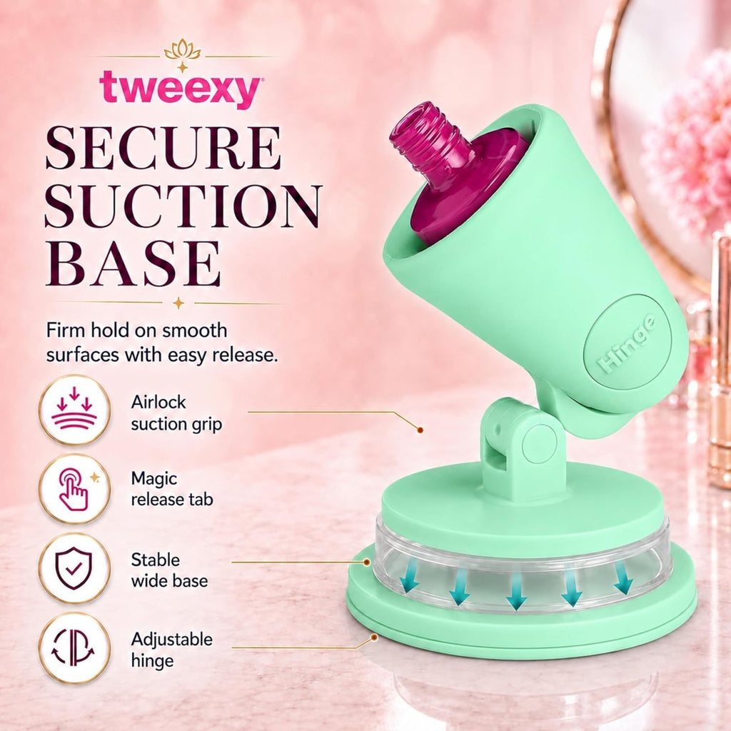 Hinge Nail Polish Holder with Smartgrip Technology - Mess-Free, Adjustable for All Bottles