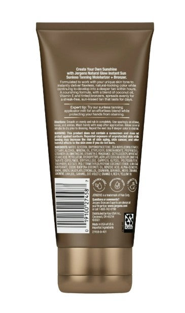 Jergens Natural Glow Light Bronze Sunless Tanning Moisturizer with Bronzer