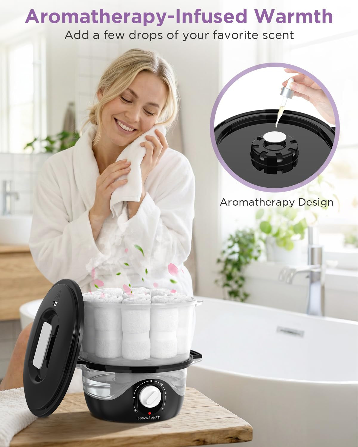 Small Hot Towel Warmer with Transparent Water Tank for Spa and Salon