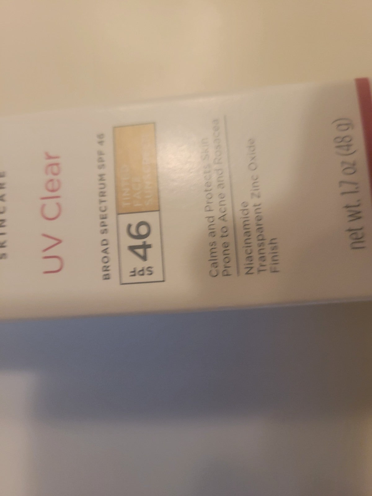 Tinted SPF 46 Sunscreen - 1.7 Oz, Broad Spectrum Sun Protection - New in Box