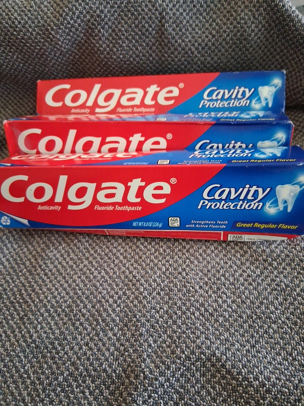 3 Pack Fluoride Cavity Protection Toothpaste - Regular Flavor 8oz