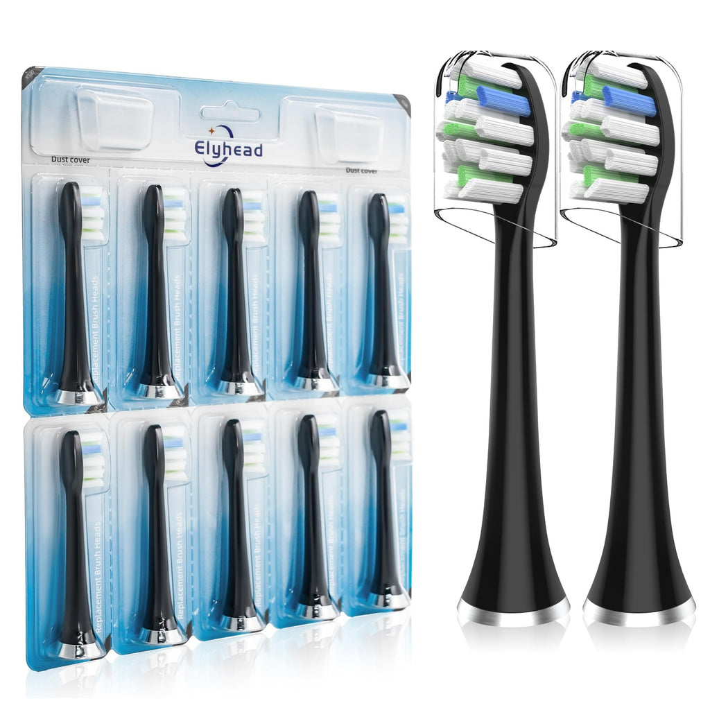 Electric Toothbrush Replacement Heads 10-Pack for Aquasonic Series - Medium Bristle
