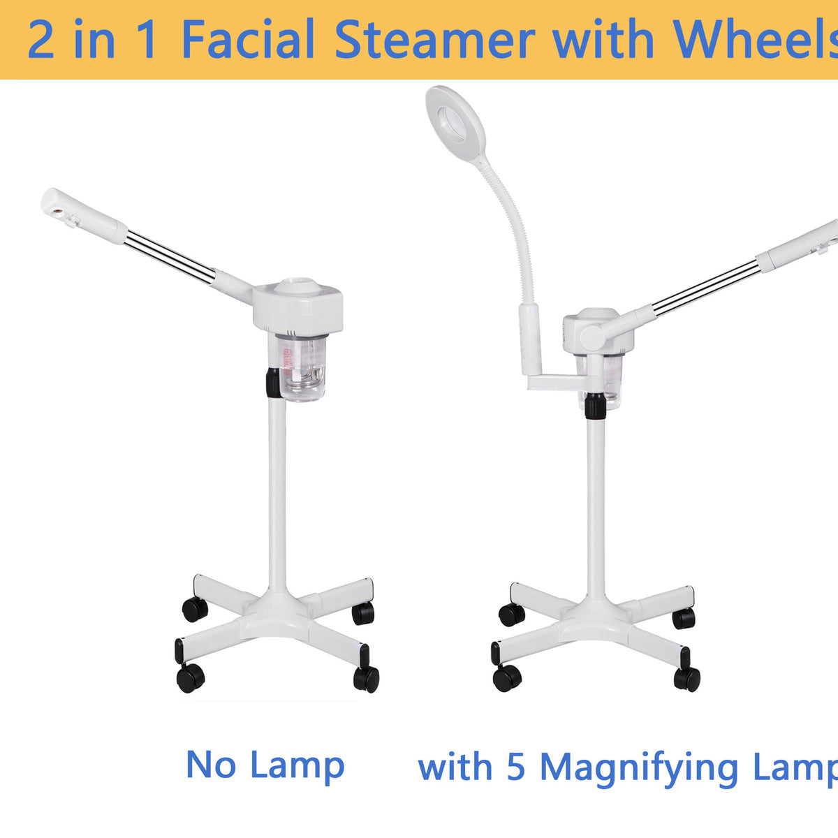 2-in-1 Professional Ionic Facial Hot Steamer with Nano Mist for Spa & Salon