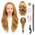 26 Inch Human Hair Mannequin Head for Hair Styling Practice and Braiding