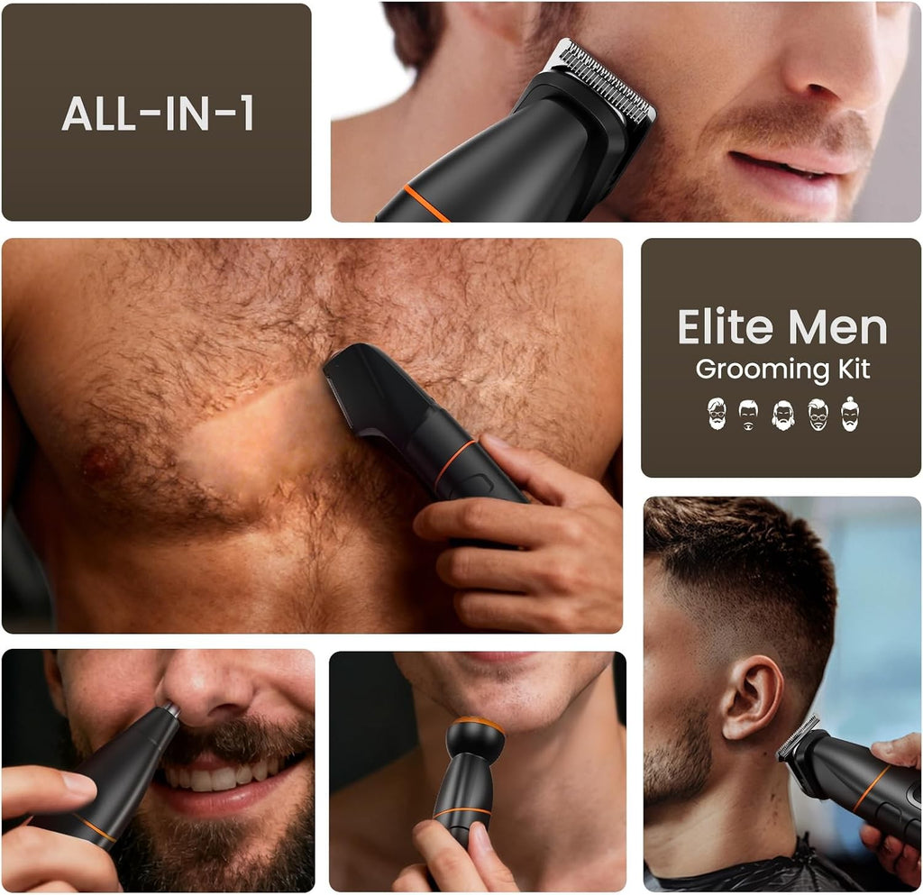 Men's All-in-One Body & Pubic Hair Trimmer Kit - Versatile Grooming Tool