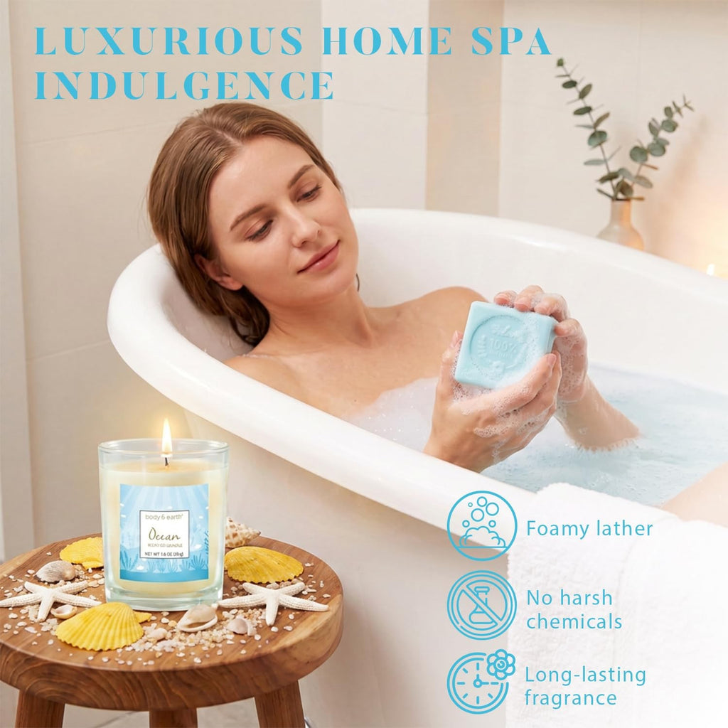 Bath and Body Gift Set for Women - 5 Piece Ocean Scent Spa Collection