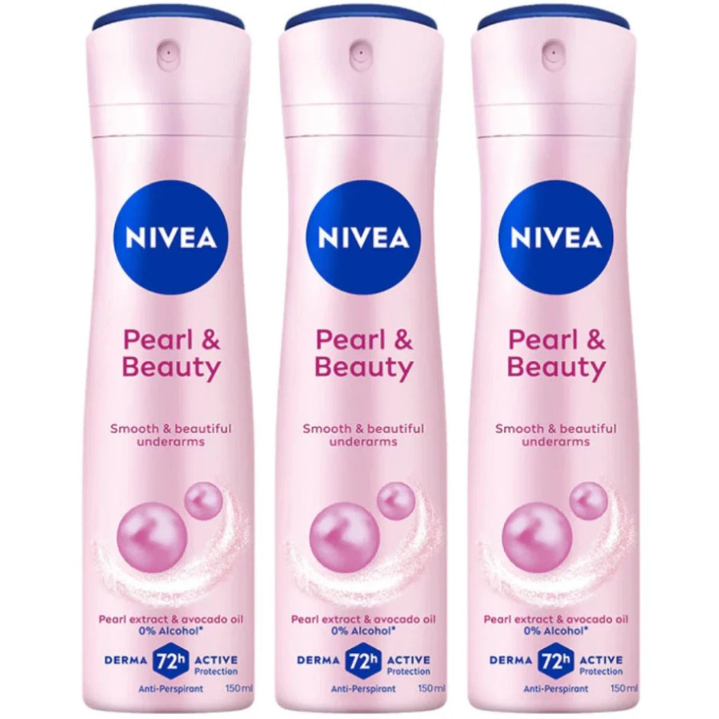 Nivea Pearl & Beauty Anti-Perspirant Deodorant Spray 150ml - Pack of 3