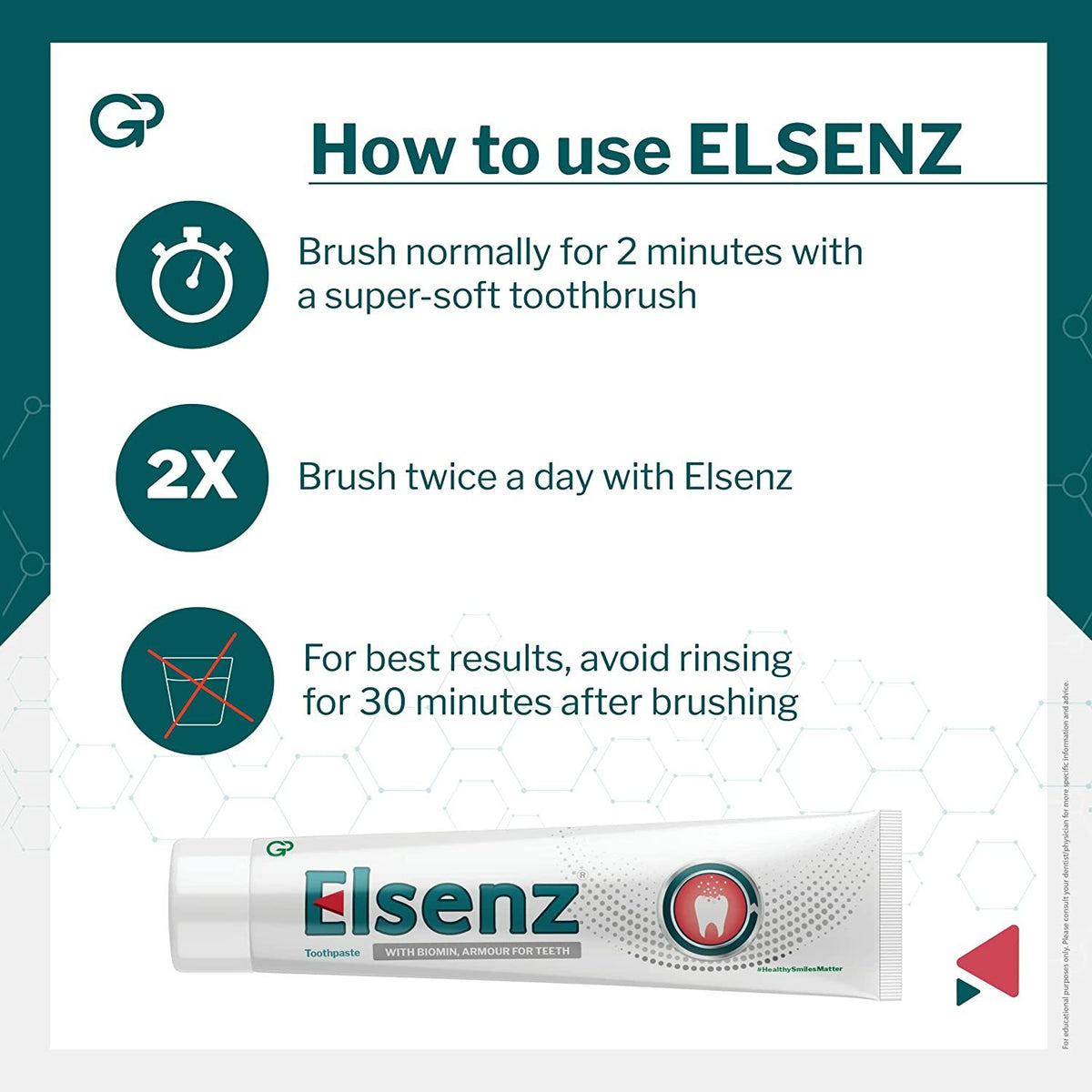 Elsenz Anti Cavity Fluoride Toothpaste 70g Pack of 2 - Remineralizing Dental Care