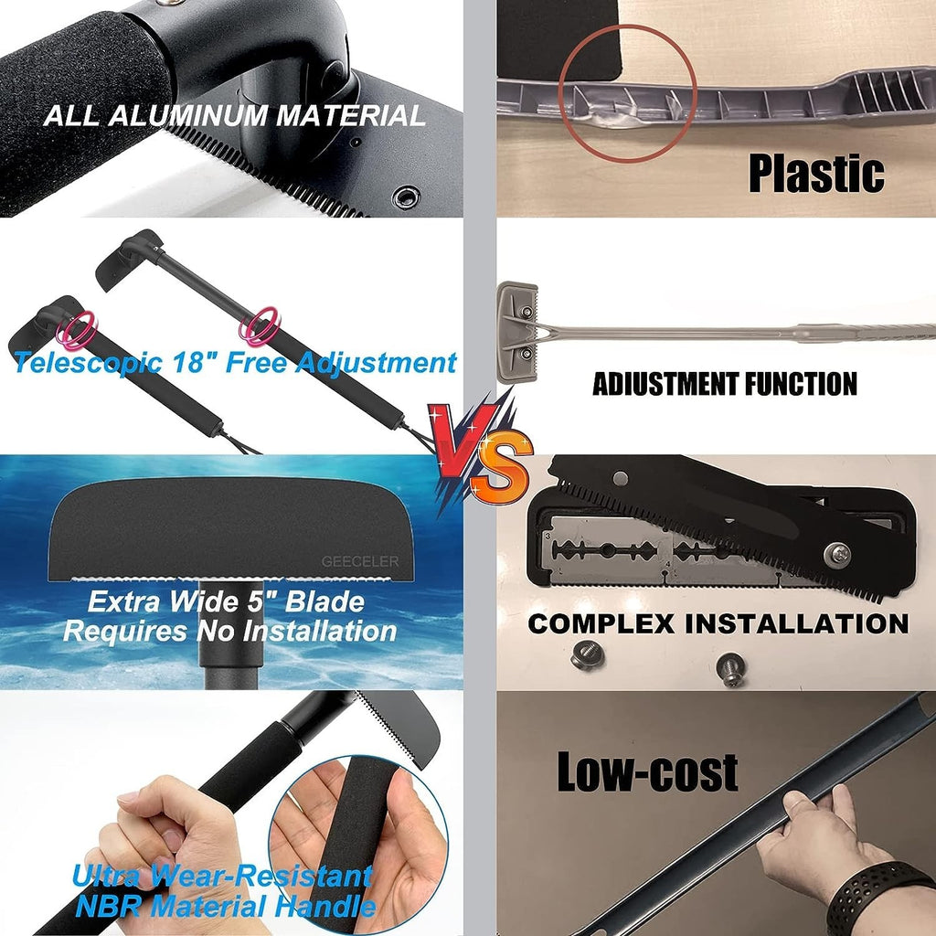 Retractable Long Handle Back Hair Shaver - 22 Inches Body Grooming Tool