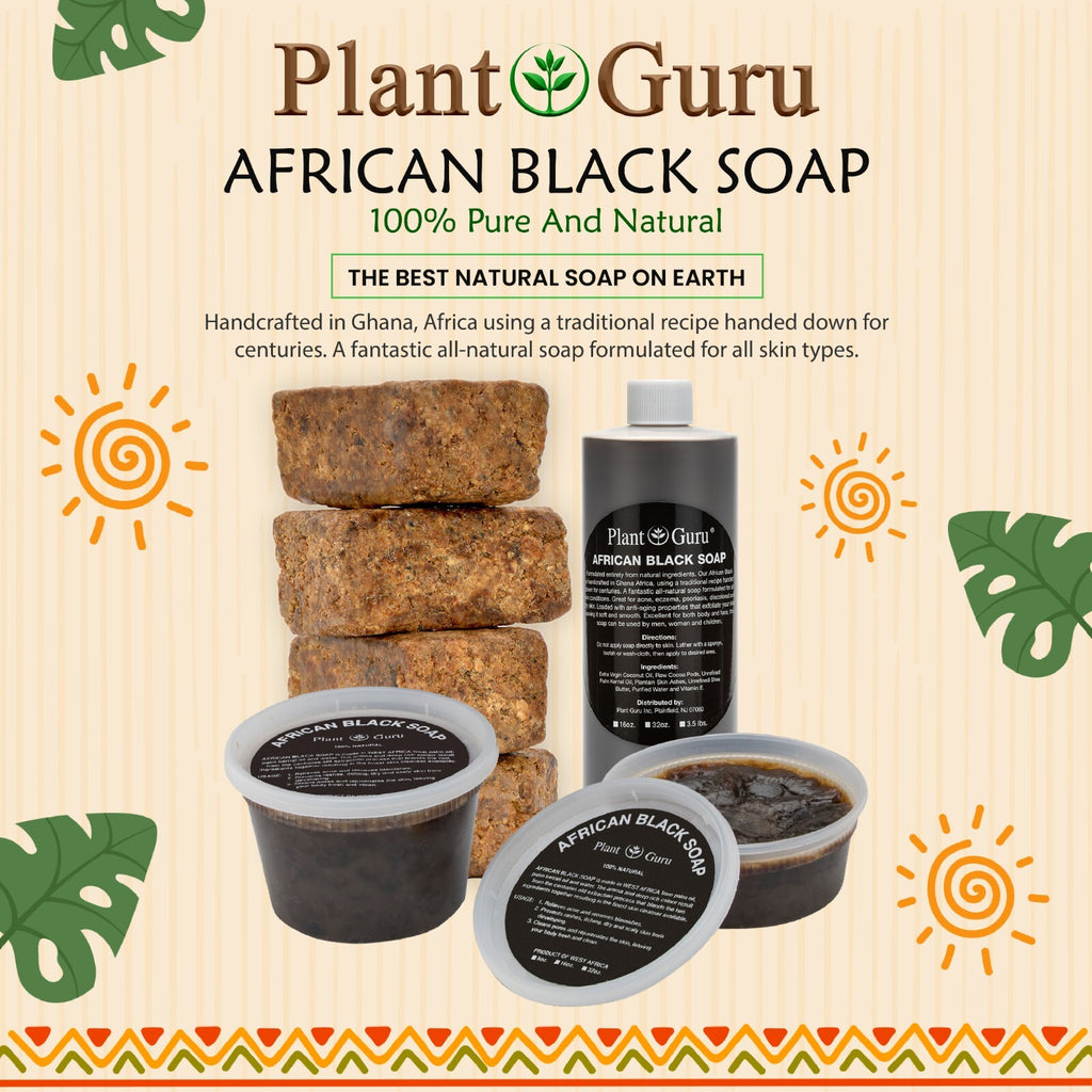 African Black Soap Bar - Natural Organic Skin & Hair Care from Ghana