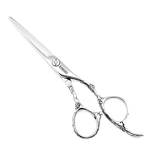 Professional Hair Cutting Scissors 5.5 Inch Steel Shears with Rose Handle