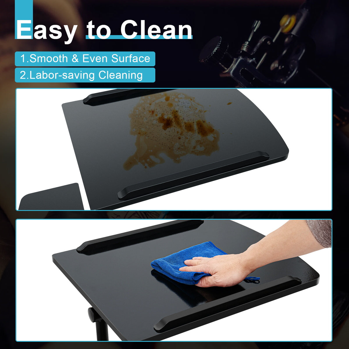 Mobile Tattoo Workstation Arm Rest with Rolling Stand – Double Countertops