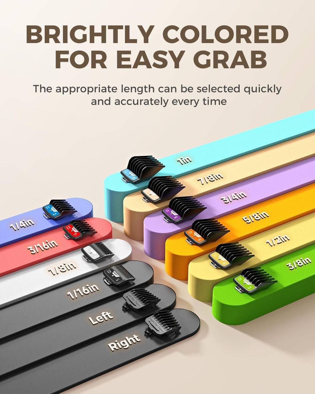 Professional Hair Clipper Guard Set with 10 Color-Coded Combs and Accessories