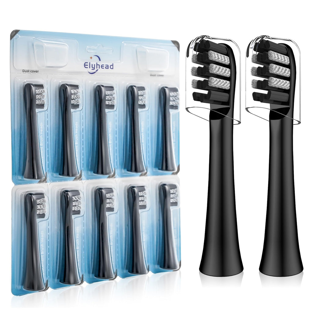 Replacement Toothbrush Heads for Colgate 360 Power Charcoal – Soft Bristles, Standard Size, 10 Pack