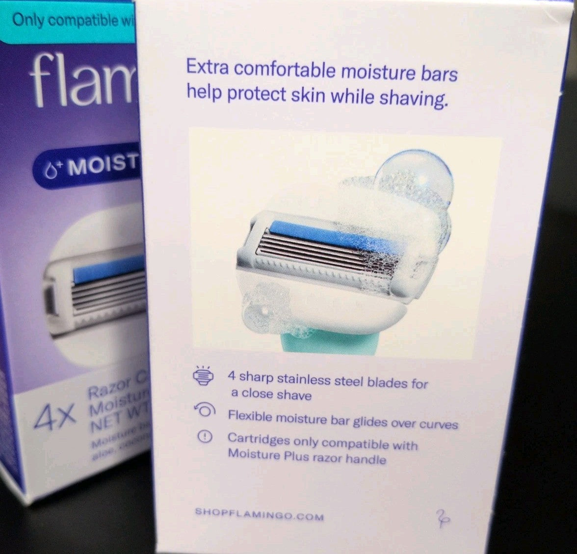 Flamingo Moisture Plus Women's Razor Blade Refills - 4 Count Pack