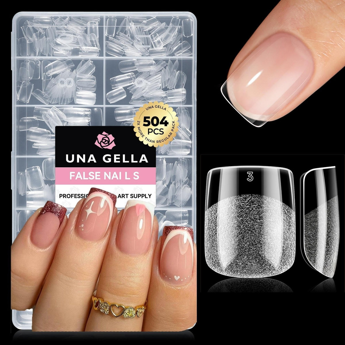 Extra Short Square Nail Tips - Clear Gel Tips for DIY Manicure