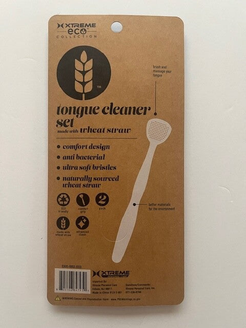 Eco Friendly Tongue Cleaner Set - Wheat Straw Anti Bacterial Soft Bristles