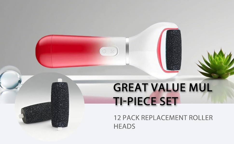 Replacement Rollers for Foot Files - 12 Extra Coarse Micro-Diamond Abrasive Pads