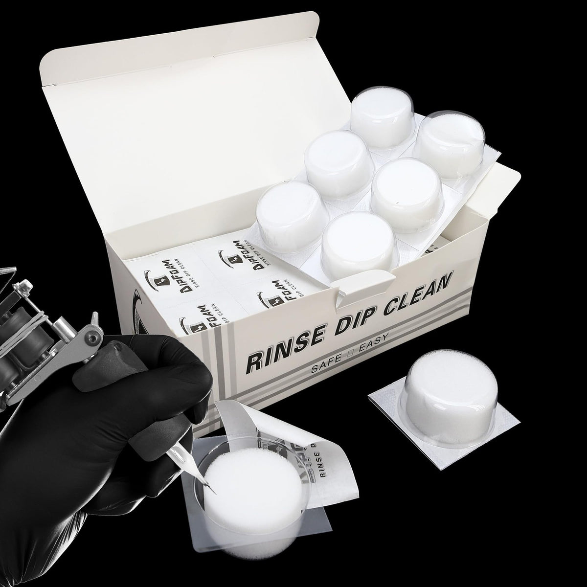 Disposable Dip Foam Cups for Tattoo Needle Cleaning, 24 Pack