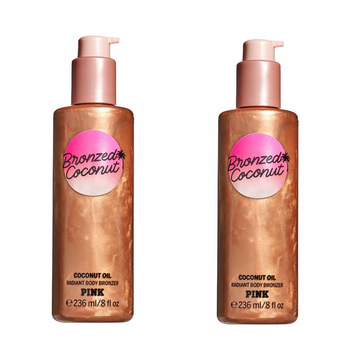 Bronzed Coconut Body Bronzer Set - Radiant Skin, 8 fl.oz x 2