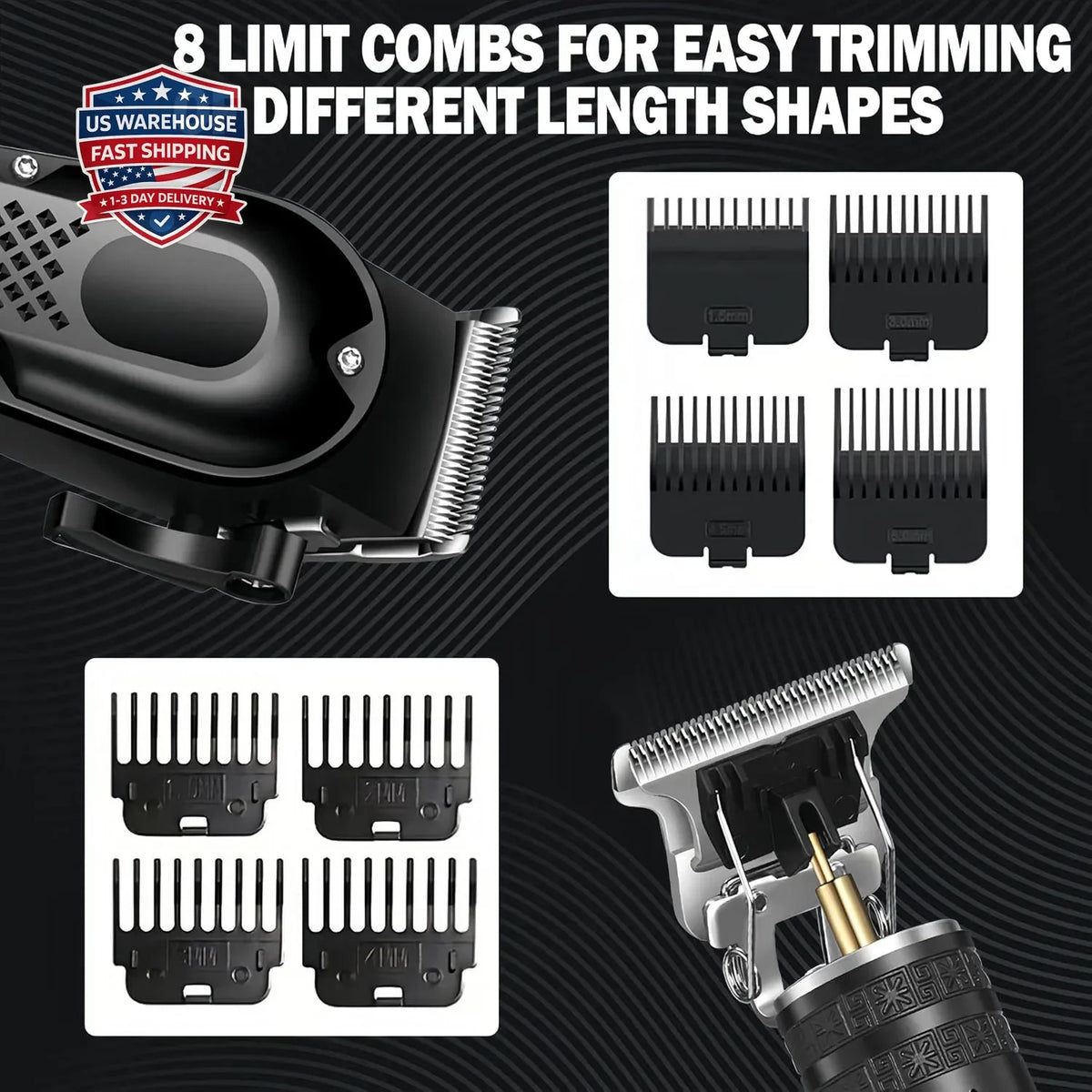 3-in-1 Cordless Hair Clippers Beard Trimmer Foil Shaver with LED Display