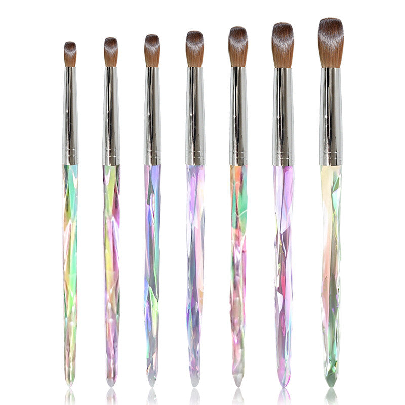 Professional Acrylic Nail Brush - Kolinsky Round & Crimped Handle for Nail Art & Sculpting