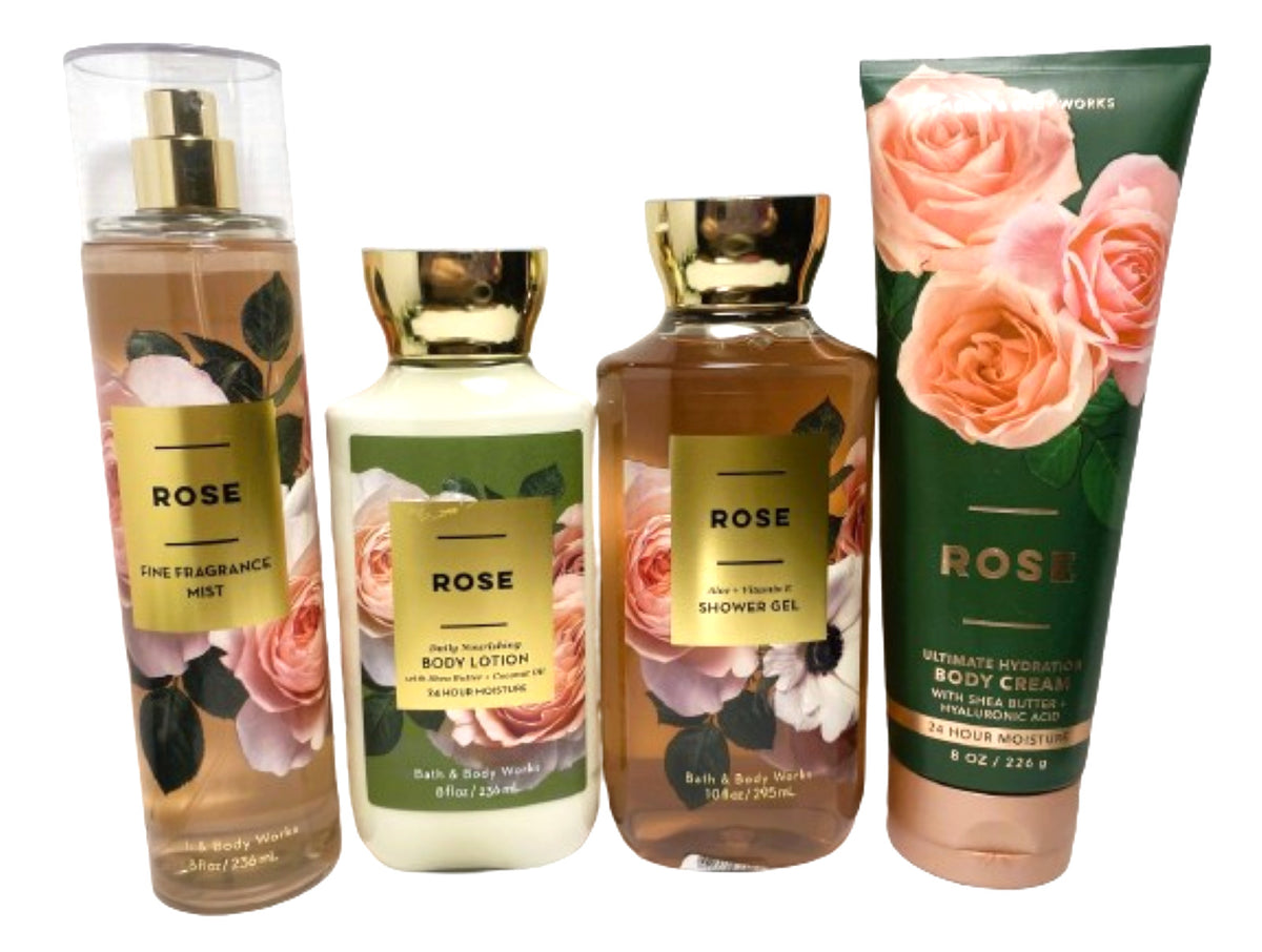 Bath & Body Works Rose Gift Set - Fragrance Mist, Lotion & Shower Gel
