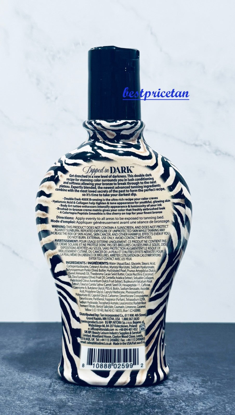 Dark Tanning Lotion with Bronzer for Bed - 7.5 oz | Brown Sugar Double Dark Dip