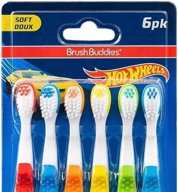Kids Toothbrush Set 6 Pack - Soft Bristles & Racing Design, Toddler Oral Care