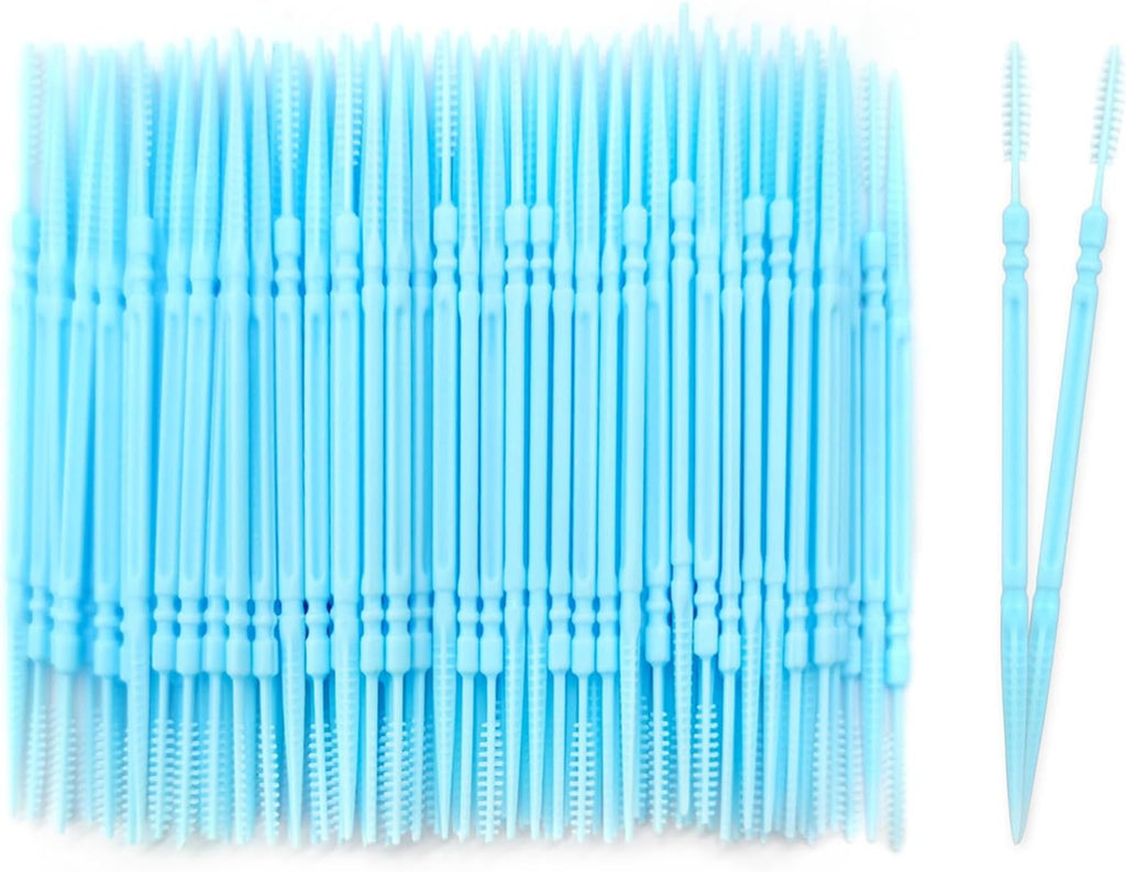 100PCS Plastic Double Head Dental Toothpicks Soft Floss Picks