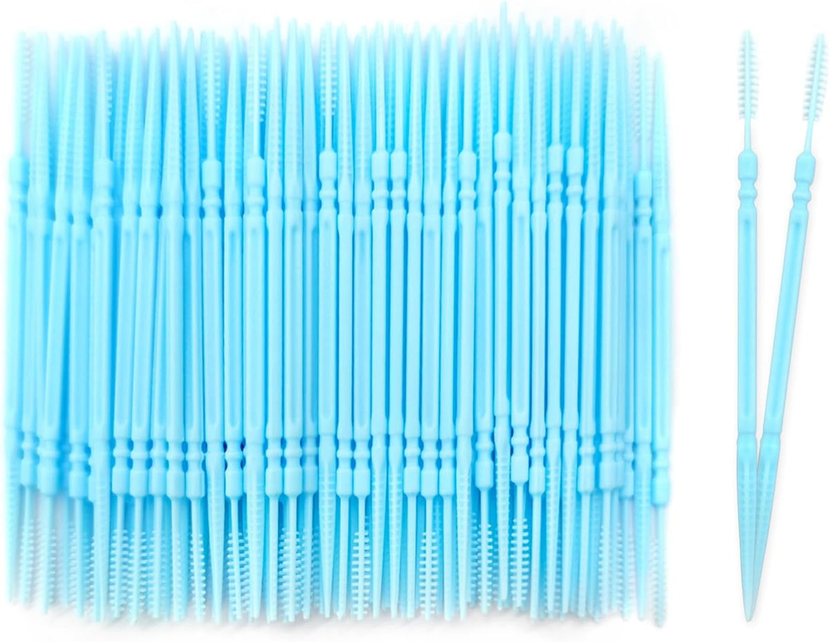 100PCS Plastic Double Head Dental Toothpicks Soft Floss Picks