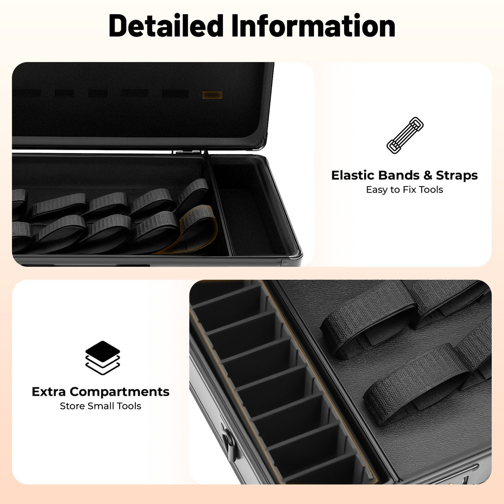 Large Portable Barber Tool Storage Case with Security Lock