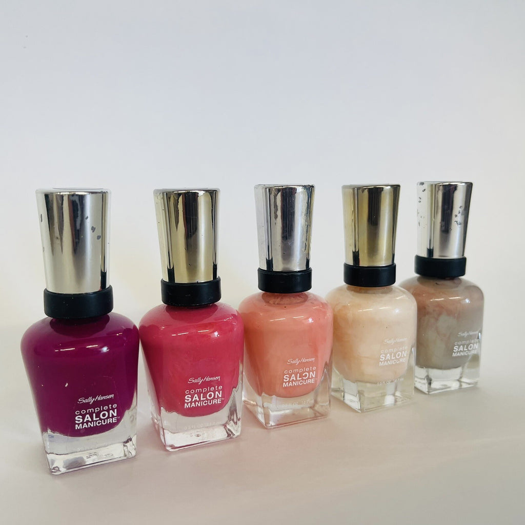 Set of 5 Glitter Nail Polishes for Manicure and Nail Art