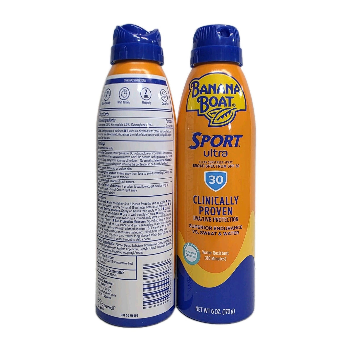 Sunscreen Spray SPF 30 - 2 Pack, Water-Resistant Sun Protection