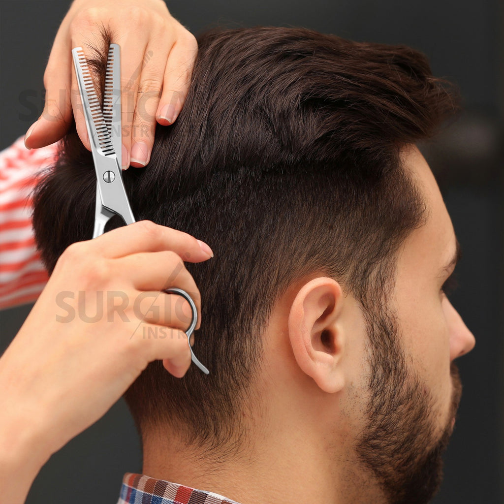 6.5-Inch Double Teeth Hair Thinning Scissors for Salon & Barber Use