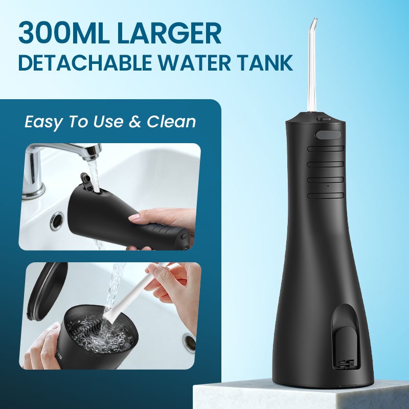 Cordless Water Flosser with 5 Nozzles & 300ml Detachable Tank - Deep Oral Cleaner for Teeth & Gums