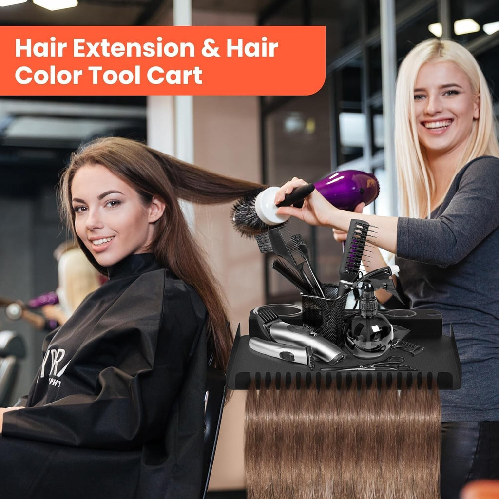 Salon Rolling Trolley Cart with Magnet Hair Dye Bowls & Tool Holder