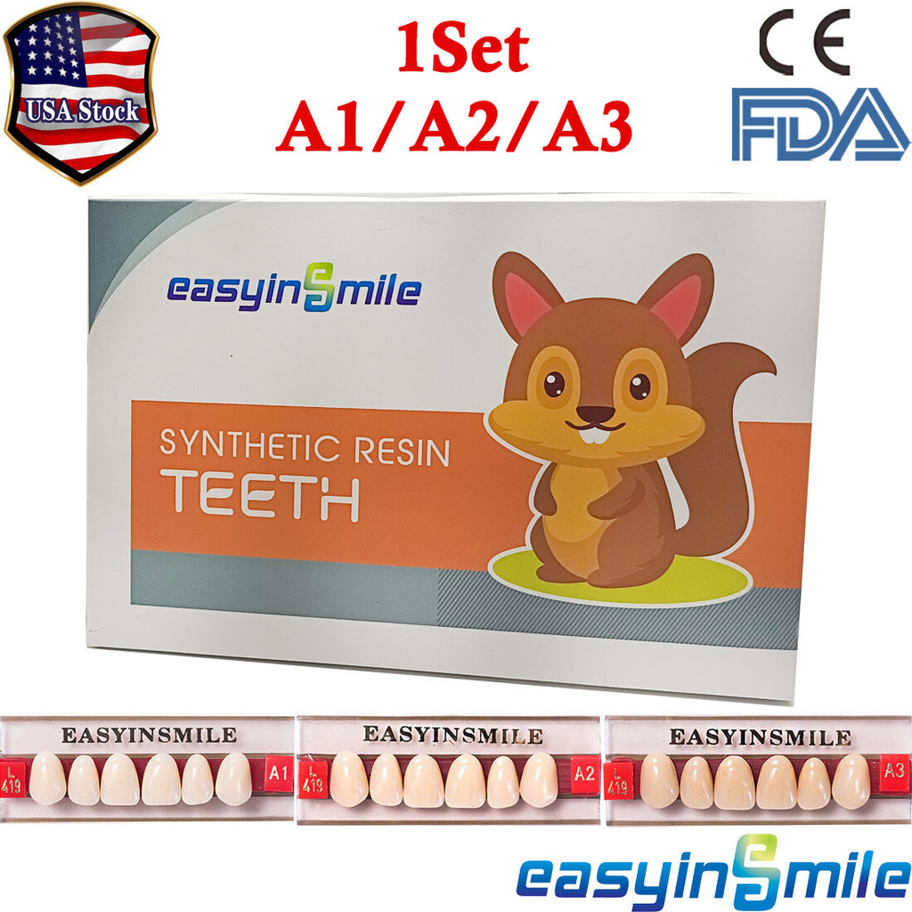 Denture Acrylic Resin Full Set for Upper and Lower Teeth - Shade A1/A2/A3