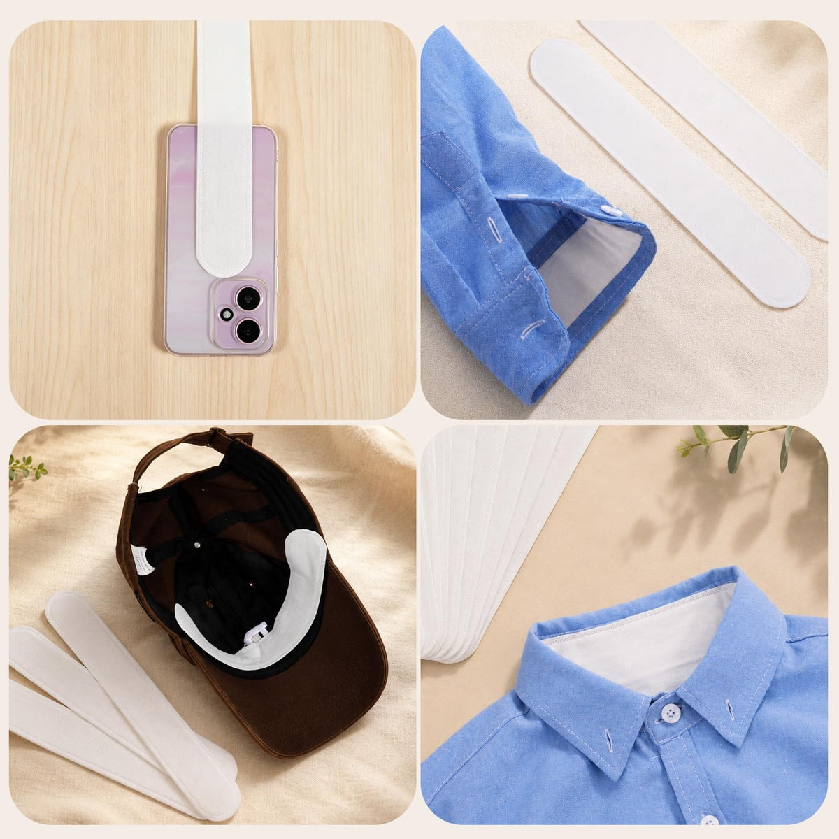 50Pcs Invisible Shirt Collar Protectors Sweat Pads Disposable Neck Liners